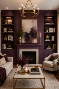 Plum Purple Built-In Shelving