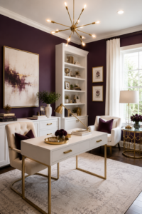 Plum and White Contrast