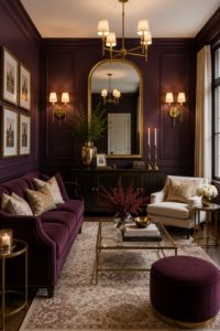 Plum with Brass Accents