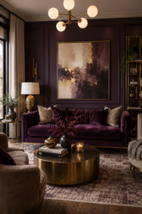 Velvet-Inspired Plum Living Room