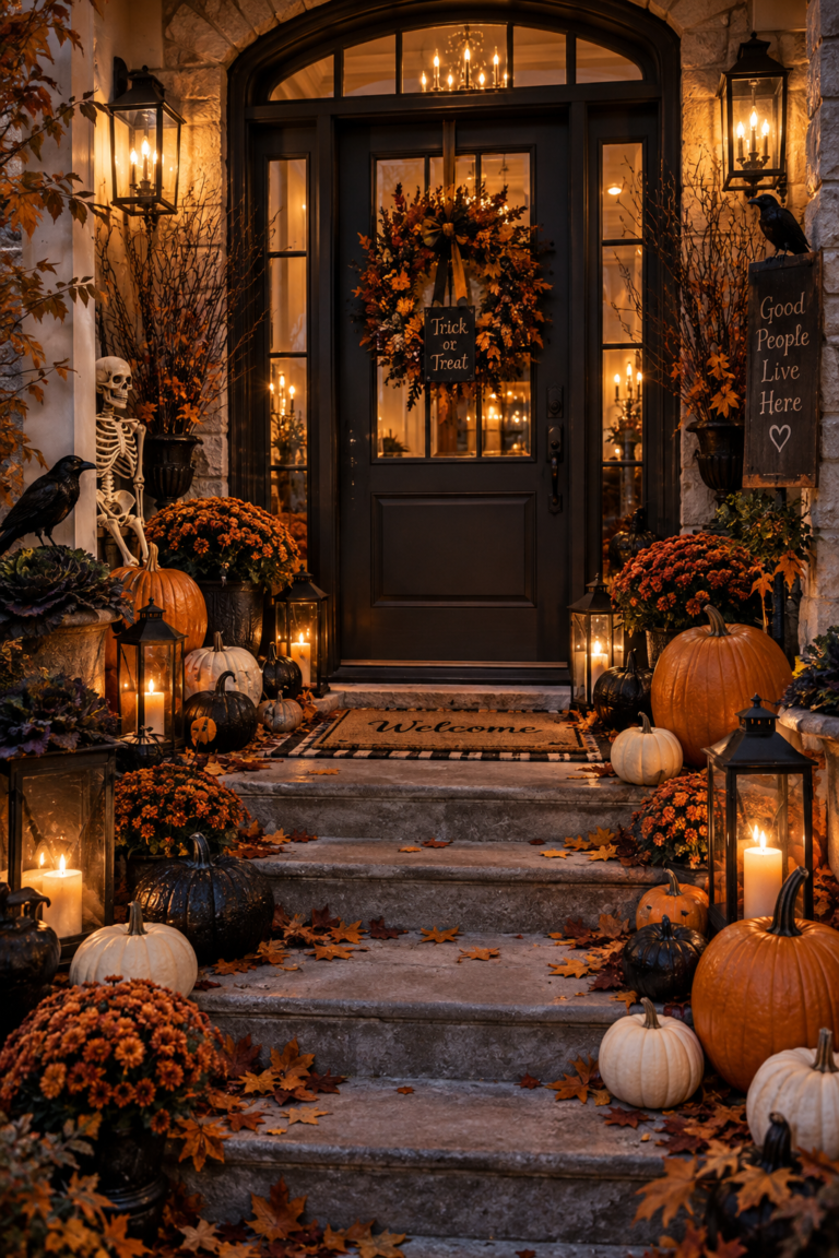 18 Halloween Front Porch Ideas to Welcome Guests in Spooky Style